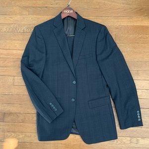 Calvin Klein dark grey plaid suit